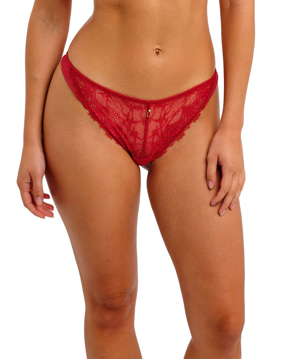Freya Fascinate Thong in Cherry made for the curvier woman front view
