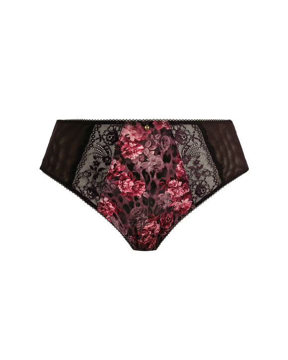 Elomi Morgan High Leg Brief in Dark Romance made for the curvier woman ghost