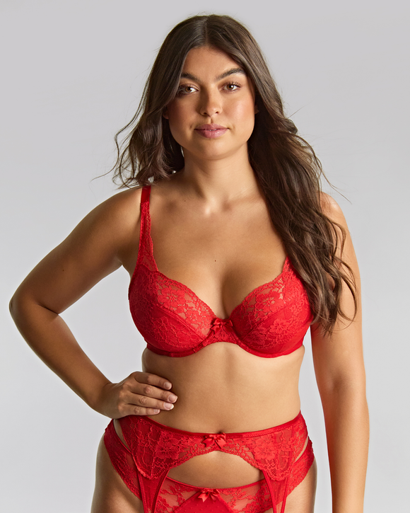 Panache Heidi Plunge Bra: Ruby Red made for curves