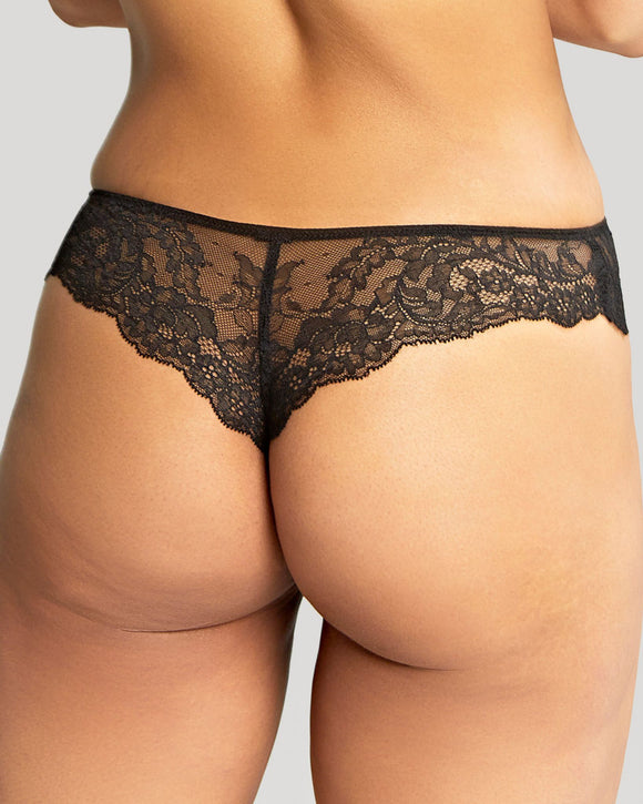 Panache Ana Thong in Black made for curves back view