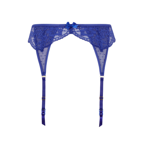Heidi Suspender belt in indigo royal blue ghost image