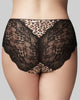 Animal Print and black Lace hi cut brief back view