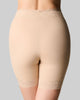 Anti-chafing short that won't ride up in beige back view