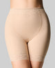 Anti-chafing short that won't ride up in beige front view