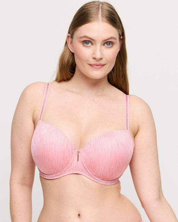 Prima Donna Twist Badala Full Cup Bra in Venetian Pink made for the curvier woman with a big bust front