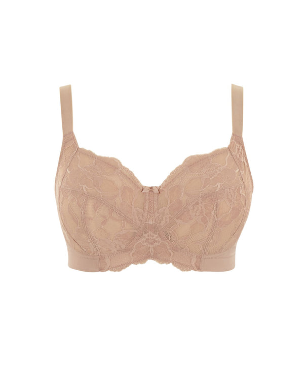 Panache Rocha Non-Wired Bra in Misty Rose made for the curvier woman with a big bust front ghost