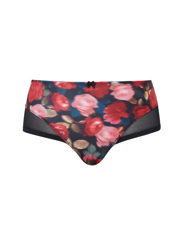 Panache Bliss Deep Brief in Rose Print made for the curvier woman with a big bust ghost