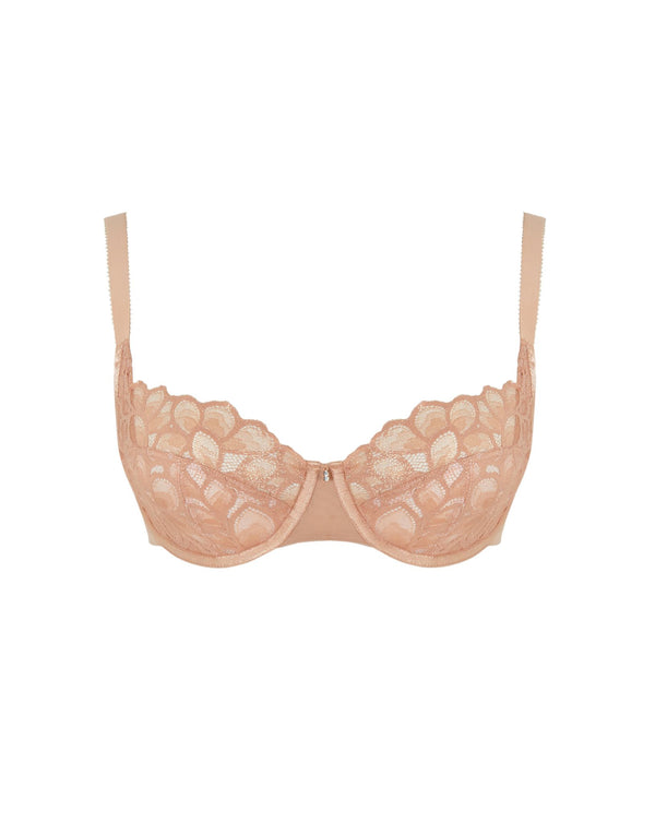 Panache Allure Balcony Bra in Champagne Gold made for the curvier woman with a big bust ghost