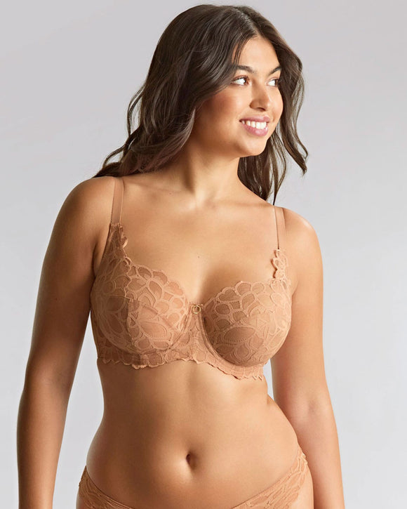 Panache Allure Full Cup Bra in Honey made for small back big boobs front side