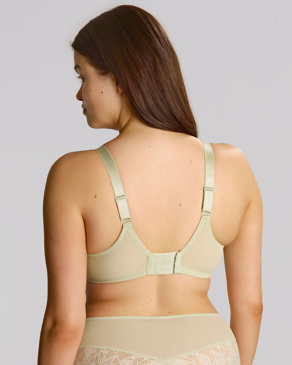 Dream full cup for curvy body big boobs  kicked in straps pistachio back view