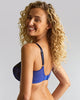 Panache Nina Balcony Bra in Blue Bows made for the curvier woman with a big bust back view smile