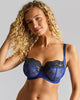 Panache Nina Balcony Bra in Blue Bows made for the curvier woman with a big bust front view