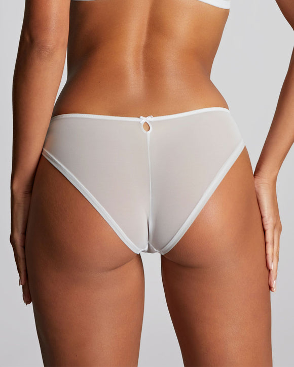 Panache Charlotte Brazilian in White made for curves back view