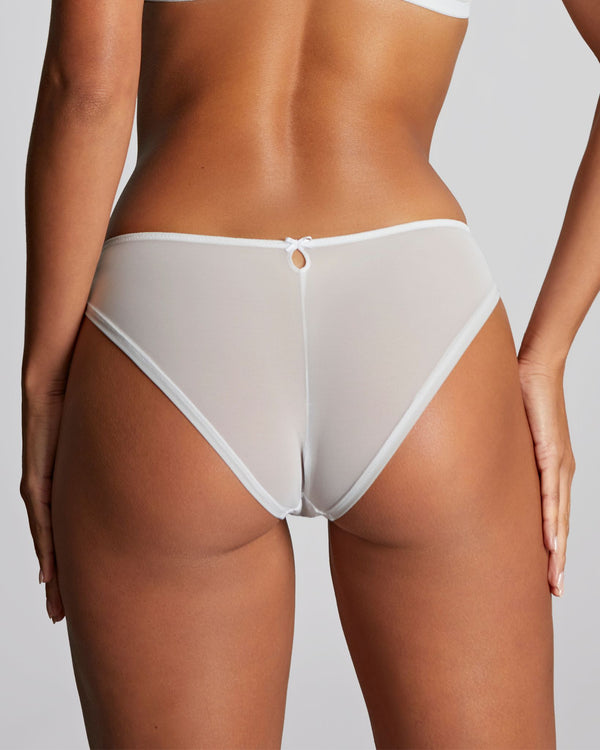 Panache Charlotte Brazilian in White made for curves back view
