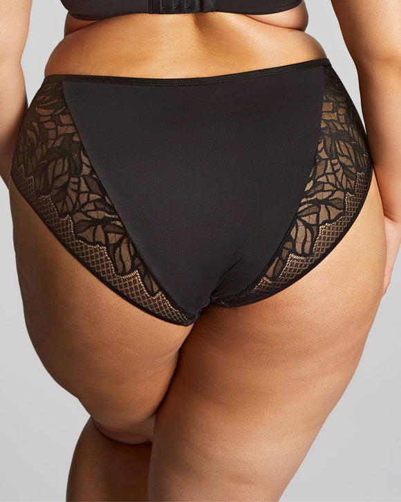 Sculptresse Sophia Deep Brief in Black made for the curvier woman back view