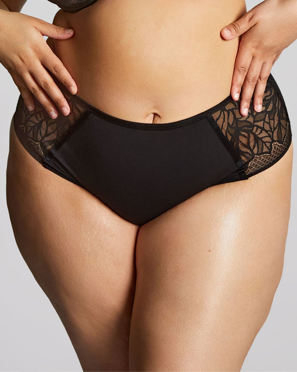 Sculptresse Sophia Deep Brief in Black made for the curvier woman front view