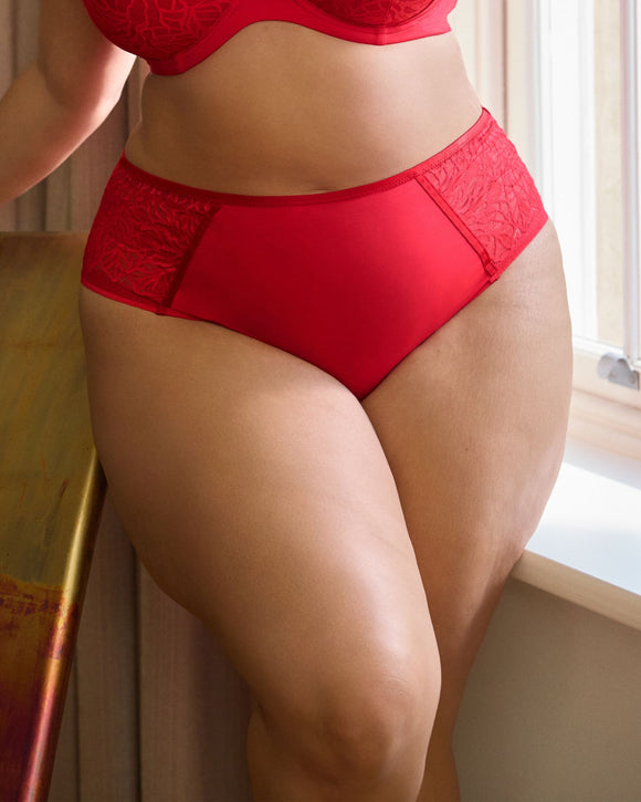 Sculptresse Sophia Deep Brief in Red made for the curvier woman lifestyle