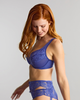 Heidi Plunge bra in indigo blue made for curvy women with small back big boobs d cup and up that love lingerie side view