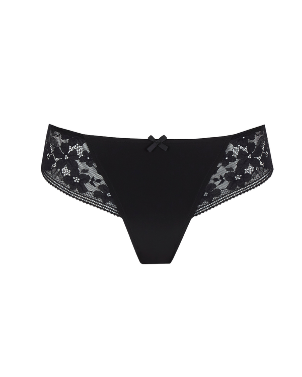 Celeste Brazilian in black floral lace made for curves ghost view