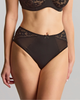 Celeste deep brief in black lace for curvy women front view