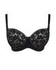 Model wearing Panache Celeste Balcony Bra in Black for the curvy busty woman ghost view