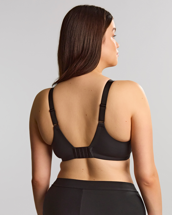 Dream Comfort bra in black lace made for curvy busty women back view