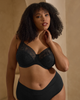 Dream Comfort bra in black lace made for curvy busty women lifestyle image