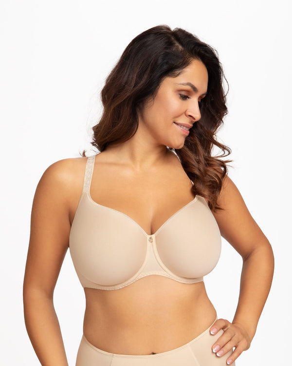 Corin Sophia 3D Spacer Moulded Bra Beige for Fuller Busts asymetric breasts front