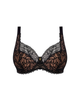 Elomi Carena Balcony Lace Bra in Black made for curvy fuller busted women. Ghost image