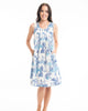 Le-Buste-Australia-32261-Victorias-Dream-Orientique-Tropical-Sleeveless-Nightie-Indigo-Blue-White-Front