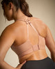 Endurance sports bra made for big boobs to reduce bounce for any sport in Dusty Rose back view j hook