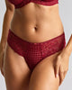 Panache Envy Thong in Sparkling Cherry made for the curvier woman front view