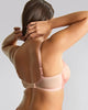 Ana Plunge Bra in Pink made for the curvier woman with a big bust back view hands