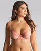 Ana Plunge Bra in Pink made for the curvier woman with a big bust front view side look