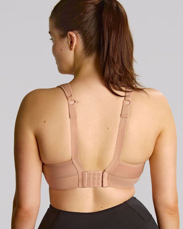 Thrive Sport Bra Sculptresse Non Padded Full Support Dusty Rose made for the curvier woman with a big bust Back View