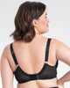 Samanta Amelia Side Support Bra in Black made for the curvier woman with a big bust back view