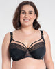 Samanta Amelia Side Support Bra in Black made for the curvier woman with a big bust front view