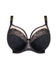 Samanta Amelia Side Support Bra in Black made for the curvier woman with a big bust front view ghost