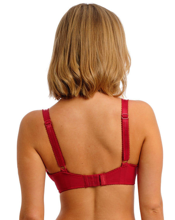 Freya Fascinate Balconette Bra in Cherry made for the curvier woman with a big bust back view