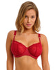 Freya Fascinate Balconette Bra in Cherry made for the curvier woman with a big bust front view