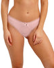 Freya Flirt Pink frost brief with lace edge worn by a woman front view
