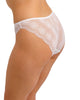 Lingerie for real women. broiderie englaise brief in white side view
