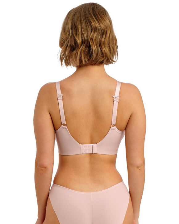 Balcony T-Shirt Padded Bra by Freya in Cameo a soft neutral beige pink colour. Back view.