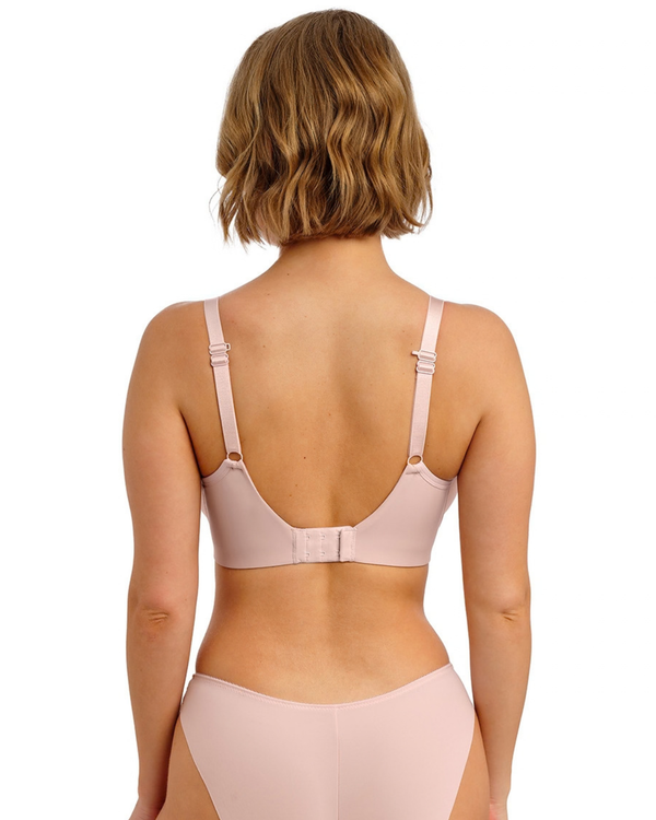 Balcony T-Shirt Padded Bra by Freya in Cameo a soft neutral beige pink colour. Back view.