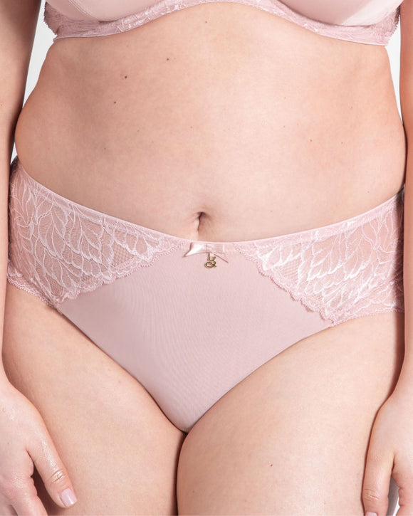 Samanta Amelia Full Brief in Powder Rose made for the curvier woman front view