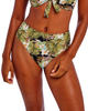 Freya Bahama Shores High Waist Bikini Brief is made for curves. It has a floral print with tropical foliage on a black background.