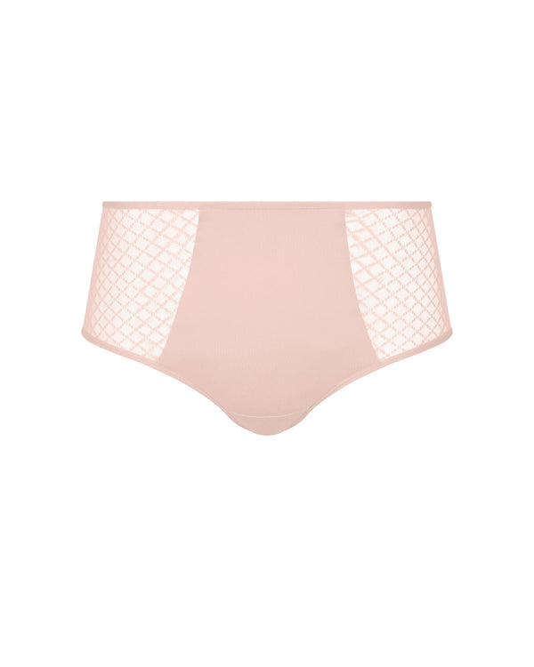 High Waist Brief in Soft Pink with geometric lace side panels ghost