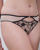 Chantelle Lush Brief in Black and Soft Pink made for the curvier woman side view