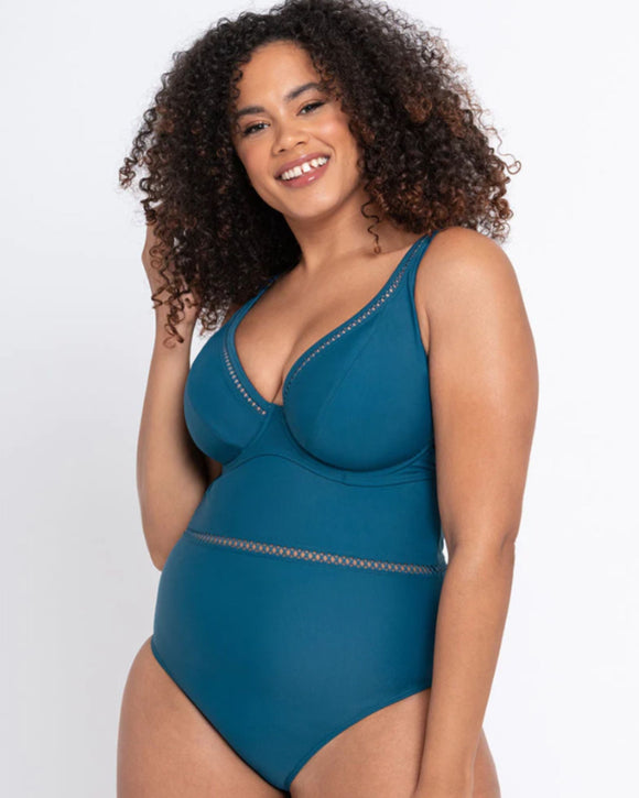 Le-Buste-Australia-CS020606-Curvy-Kate-First-Class-Plunge-Swimsuit-UW-Deep-Teal-Green-Front
