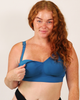 Seamfree Popping Candy wirefree nursing busty bralette bra in cobalt blue front view using drop cup